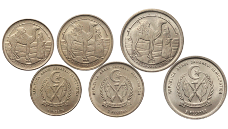 Sahraui Arab Republic Sahara 3 Coins Set 1 - 2 - 5 Pesetas 1992 UNC