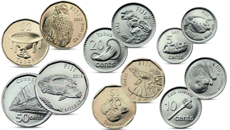 FIJI 0.05 TO $2 ANIMALS 2012 7-PIECE UNCIRCULATED COIN SET
