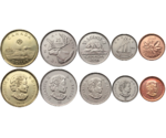 Canada 5 coins set 1 cent — 1 dollar 2011, 2018 UNC