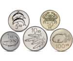 Iceland 5 Coins Set Marine Fauna Dolphin Fish UNC