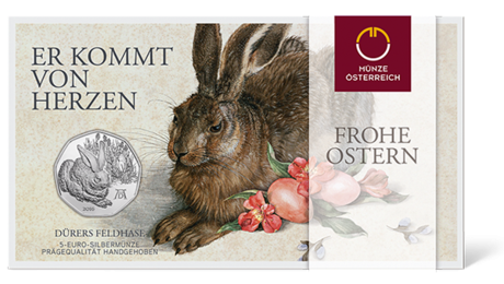 Austria 5 Euro Dürer's Young Hare 2016 Silver