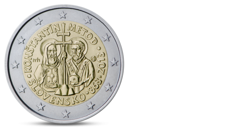 SLOVAKIA 2 euro 2013 Konstantin and Methodius UNC BIMETALLIC
