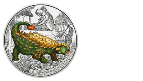 Austria 3 Euro COLORFUL DINOSAUR ANKYLOSAURUS MAGNIVENTRIS 2020