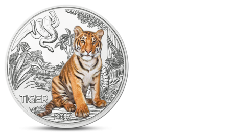 Austria 3 Euro Colourful Creatures Tiger 2017