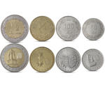 Libya 50,100, 1/4, 1/2 Dinar 4 Coins Set 2014 UNC