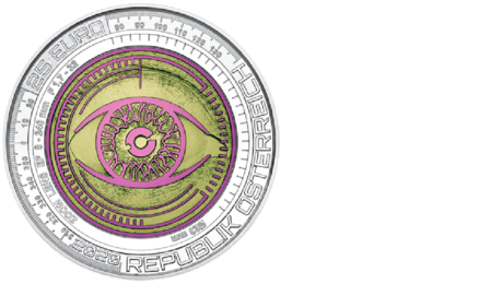 Austria 25 Euro Niobium/Silver Big Data Human Eye 2020