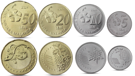 Malaysia Currency 4 Coins Set 2014 UNC
