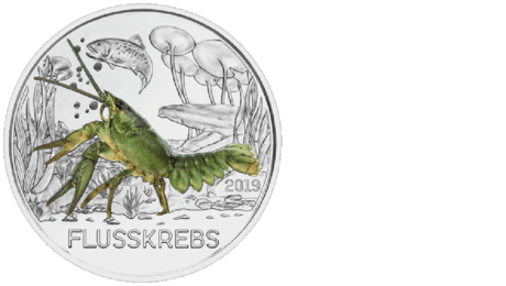Austria 3 Euro Colourful Creatures Fauna Crayfish 2019