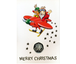 Gibraltar 50 Pence XMAS Santa Claus and Biplane 1996 BUNC