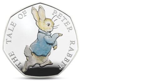 UK Great Britain 50 Penny Peter Rabbit Silver 2017 PROOF