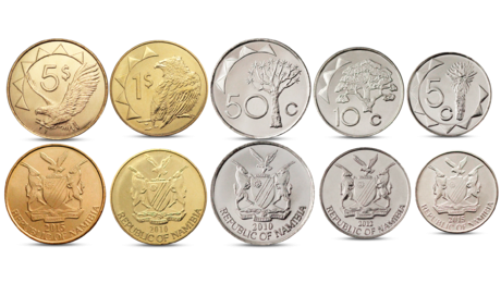 Namibia 5 Coins Set 5 - 50 Cents, 1, 5 Dollars 2010 2015 UNC