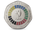 PAPUA NEW GUINEA 50 TOEA COLOR XV PACIFIC GAMES 2015 UNC