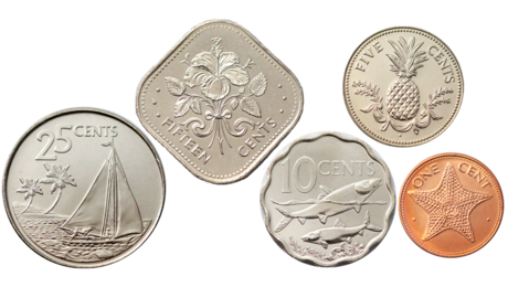 BAHAMAS SET 5 COINS 1 5 10 25 50 CENTS 2005-2015 UNC 