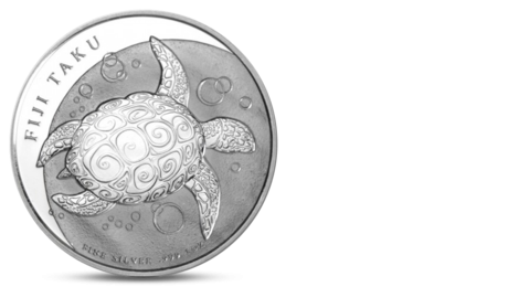 Fiji 2 Dollars Taku Turtle Silver 2013 BUNC