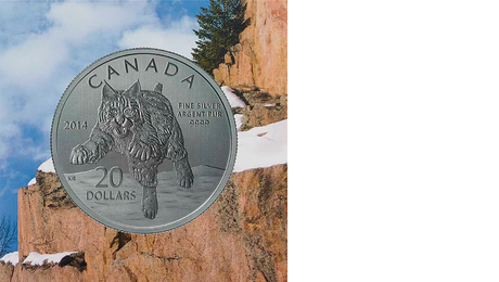 CANADA 20 DOLLARS SILVER BOBCAT LYNX 2014