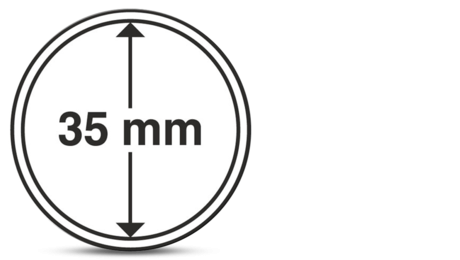 Round Coin Capsules Diameter 35 mm Pack of 10 Pcs