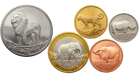 Somalia 5 Coins Set Lion Elephant Rhino 2013 UNC