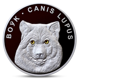 Belarus Wolf 20 Ruble Silver 2007 Swarovski Crystals