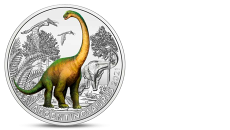 Austria 3 Euro COLORFUL DINOSAUR ARGENTINOSAURUS 2021