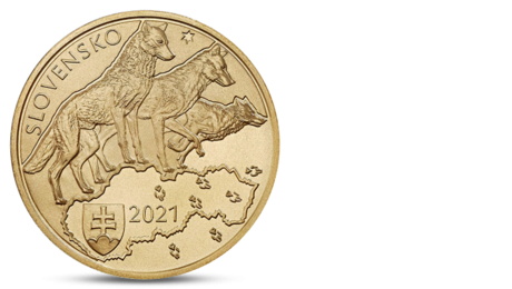 Slovakia 5 Euro Grey Wolf  Fauna 2021