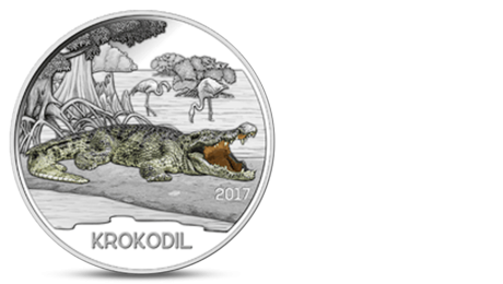 Austria 3 Euro Colourful Creatures Crocodile 2017