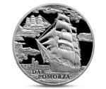 Belarus 20 Ruble Ship - Dar Pomorza Silver 2009