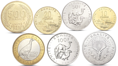 Djibouti 7 Coins Set 5 - 500 Francs 1997 2013 UNC