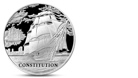 Belarus 20 Ruble Ship - USS Constitution Silver 2010