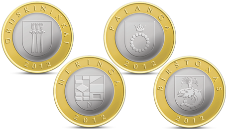 Lithuania 2 Litai - Lithuanian resorts