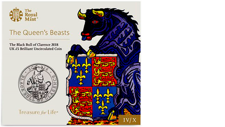 UK £5 Black Bull of Clarence 2018