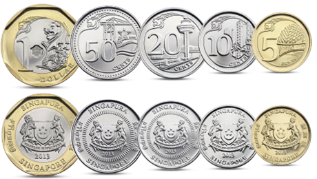 Singapore Currency Set 5 Coins 2013 UNC