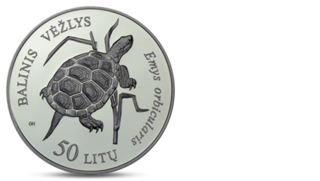 Lithuania 50 Litas Nature Pond Turtle 2012 PROOF